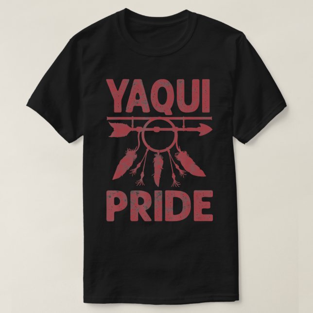 Camiseta yaqui Pride Native American Vintage Men Mulheres (Frente do Design)