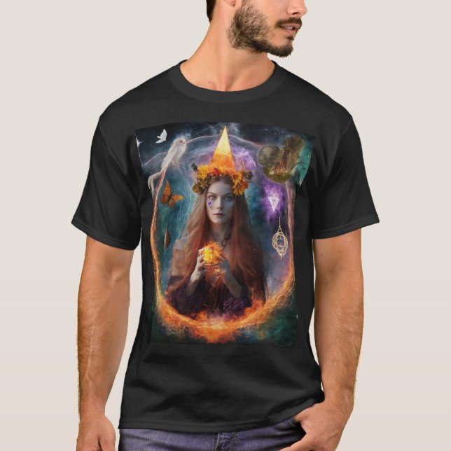 Camiseta Yara: Guardião do Equilíbrio Elementar (Frente)