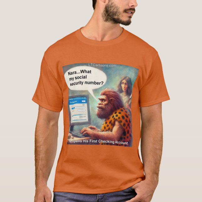 Camiseta Yarg’s First Login: Banking Like a Caveman (Frente)