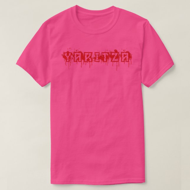 Camiseta Yaritza First Name Halloween Figurume Personalizad (Frente do Design)