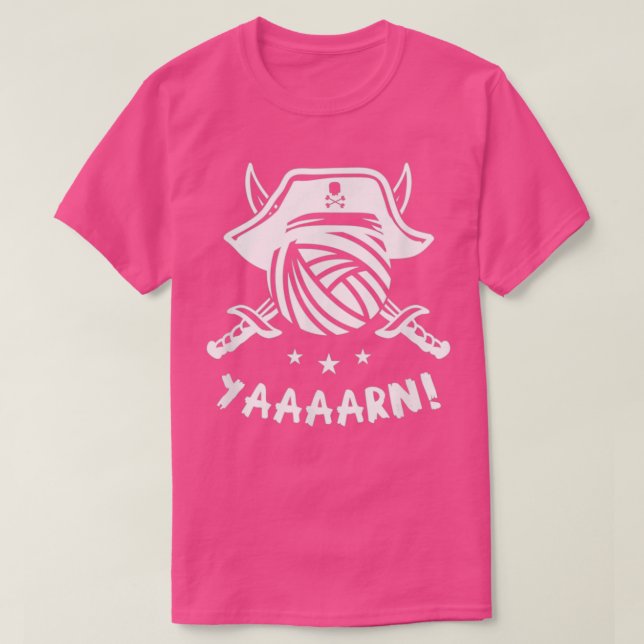 Camiseta Yarn Knitting Pirate Quote Phrase Humor  (Frente do Design)