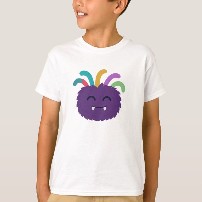 Camiseta Yarnaby, o monstro do Felpudo - Cute Rainbow Tenta (Frente)