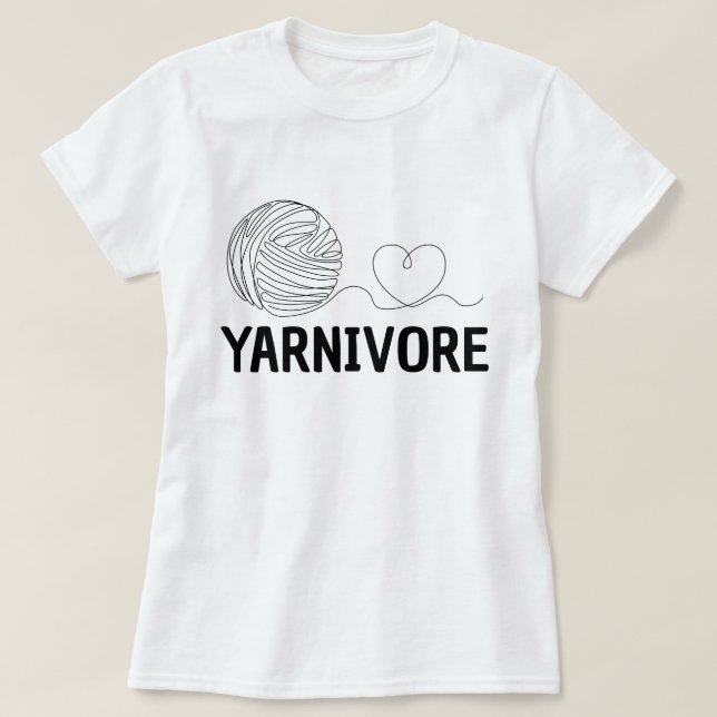 Camiseta Yarnivore, Funny Knitting & Knitter Gift  (Frente do Design)