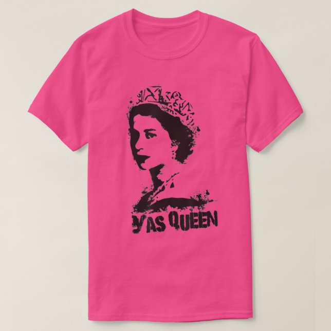 Camiseta YAS QUEEN da Inglaterra Homenageia o Reino Unido R (Frente do Design)