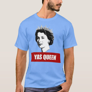 Camiseta YAS QUEEN Elizabeth II England Meme British Crown