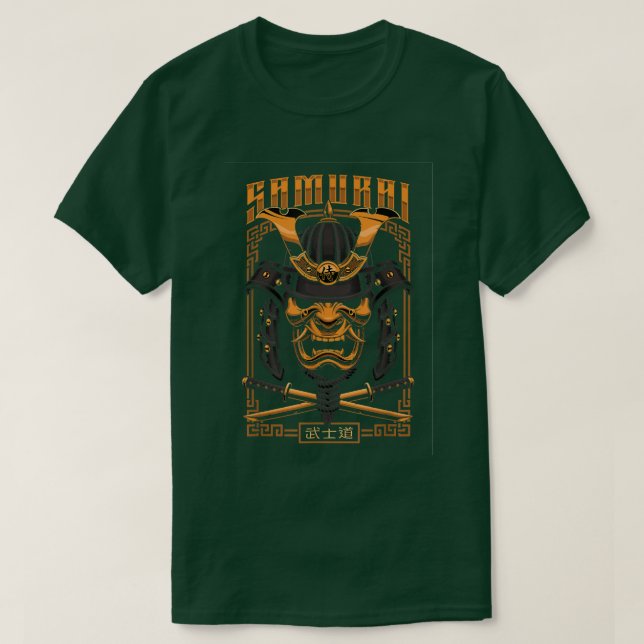 Camiseta Yasuke Black Japonês Samurai Bushido Warrior Kata (Frente do Design)
