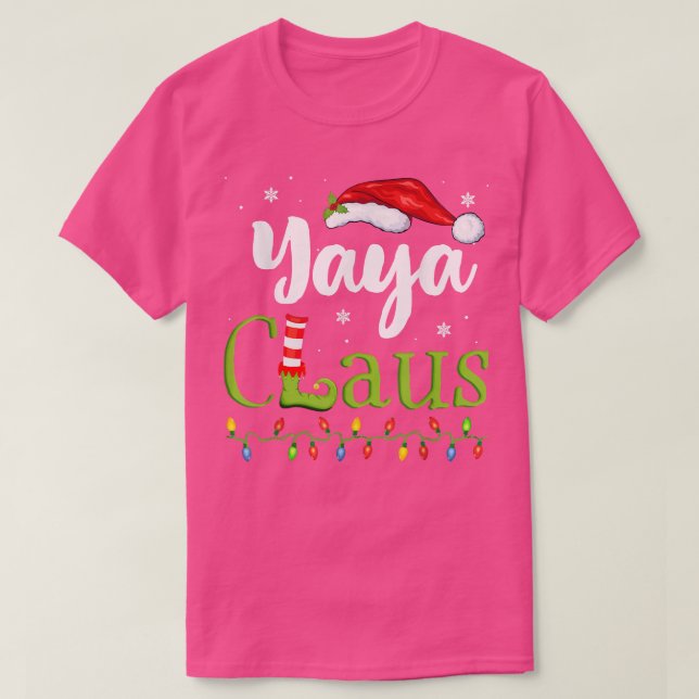 Camiseta Yaya Claus Engraçado Vovó Papais noeis Pijamas Nat (Frente do Design)