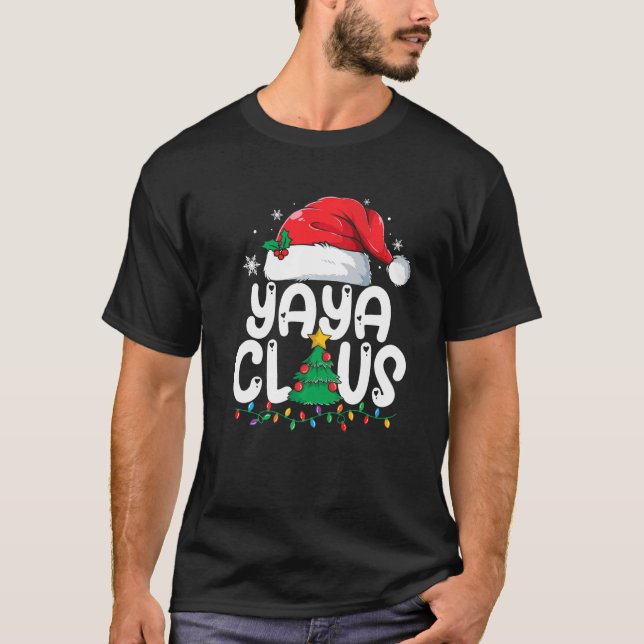 Camiseta Yaya Claus Matching Group Xmas Family Natal Pa (Frente)