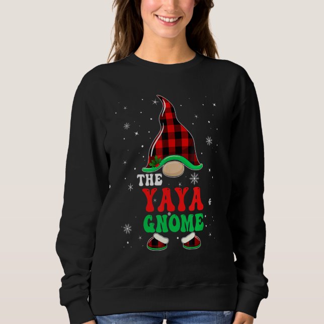 Camiseta Yaya Gnome Buffalo Plaid Matching Family Christmas (Frente)