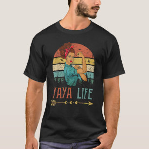 Camiseta Yaya Life Mulheres Rosie Decoração Vintage Retro A