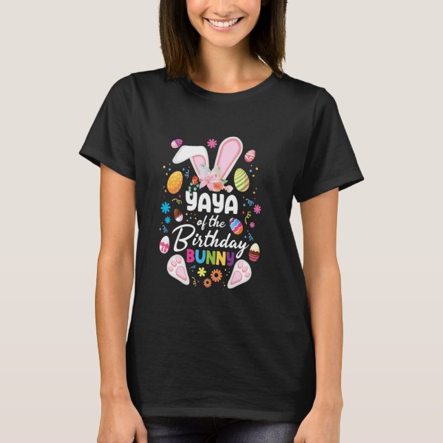Camiseta Yaya Of The Birthday Bunny Easter Bday Family Matc (Frente)