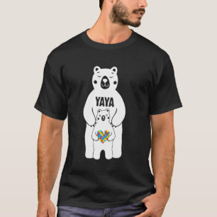Camiseta Yaya Urso Conscientização do Autismo Amor Apoio Au