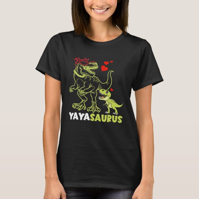 Camiseta Yayasaurus Yaya Dinossaur Rex Dia da Mãe (Frente)