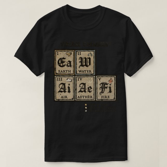 Camiseta Ye Olde Mesa periódica (Frente do Design)