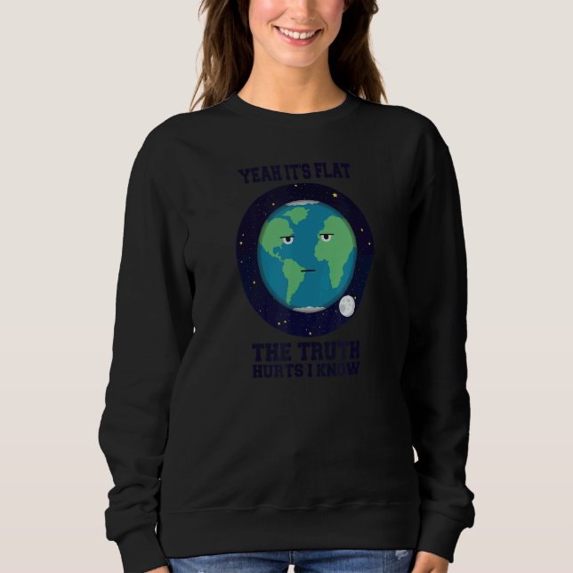 Camiseta Yeah it's flat the truth hurts i know theory consp (Frente)