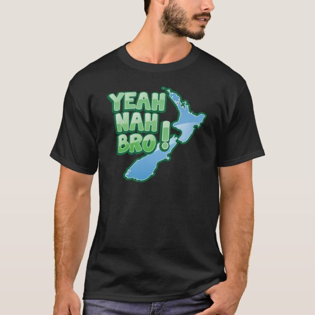 Camiseta Yeah nah design de Auckland do QUIVI de BRO Nova (Frente)