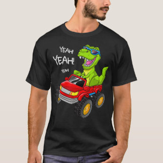 Camiseta Yeah TRe Monster Truck Birthday Boy Dinosaur Dino