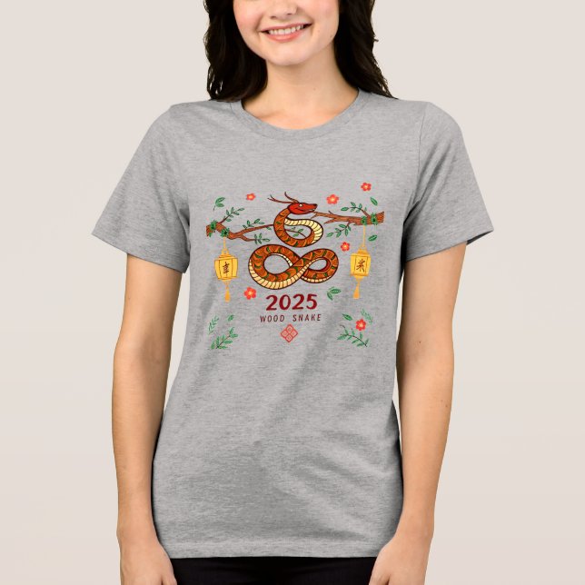 Camiseta Year 2025 Wood Snake. Chinese horoscope  (Frente)