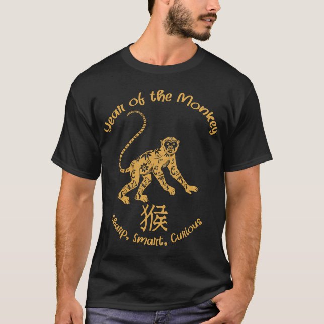 Camiseta Year Of Monkey Traits Chinese Zodiac Chinese New Y (Frente)