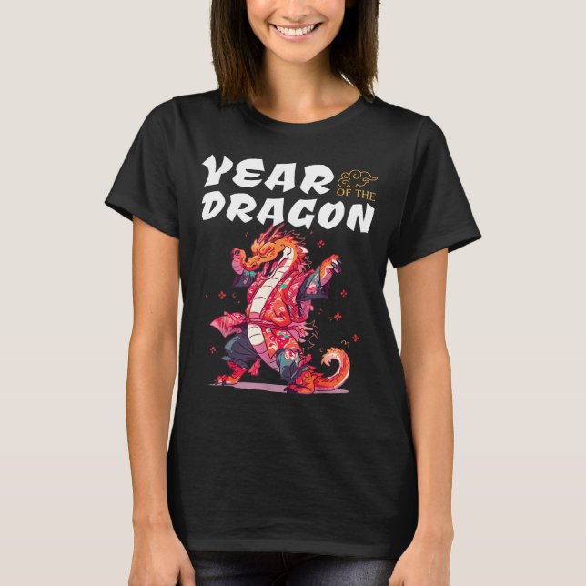 Camiseta Year Of The Dragon Funny Dragons Chinese Zodiac Si (Frente)