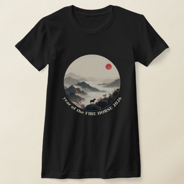 Camiseta Year of the Horse 2026 Chinese Mountain New Year (Postura )