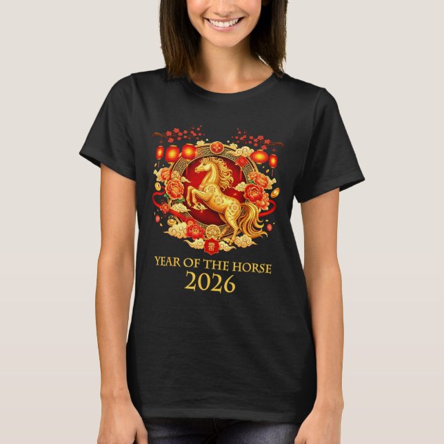 Camiseta Year Of The Horse 2026 Chinese New Year Horse Lant (Frente)
