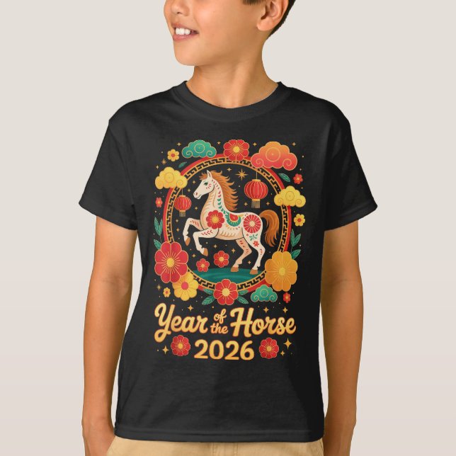 Camiseta Year Of The Horse 2026 Chinese New Year Men Women  (Frente)