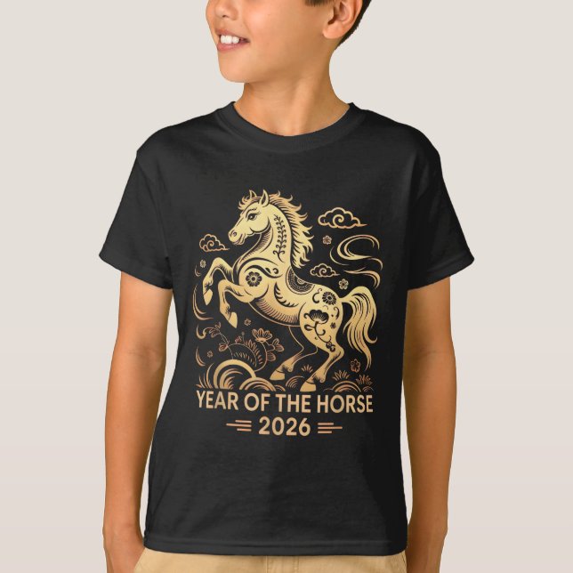 Camiseta Year Of The Horse 2026 Chinese Zodiac Culture  (Frente)