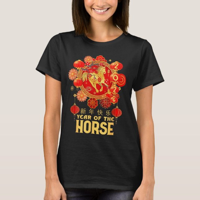 Camiseta Year Of The Horse 2026 Lunar New Year Chinese New  (Frente)