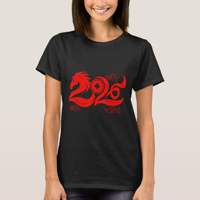 Camiseta Year Of The Horse Zodiac Happy Chinese Lunar New Y (Frente)