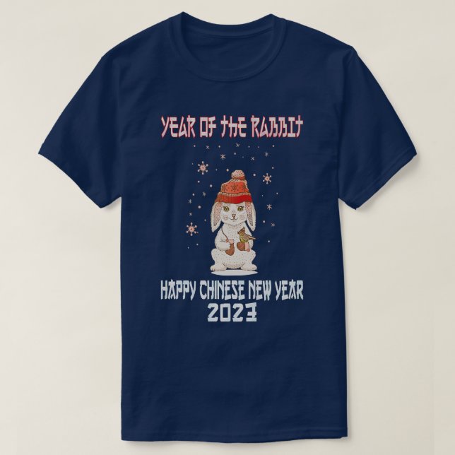 Camiseta Year Of The Rabbit 2023 Zodiac Hare Chinese New Ye (Frente do Design)