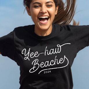 Camiseta Yee-haw Beaches Férias de Combinação Personalizada
