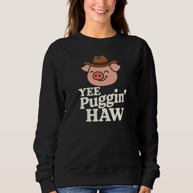 Camiseta Yee Puggin' Haw Cowboy Pug (Frente)