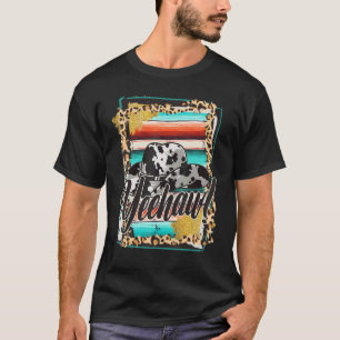 Camiseta YEEHAW Estampa de Vaca Leopardo Serape Rodeio 1