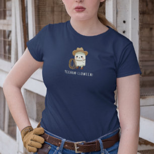 Camiseta “Yeehaw-lloween!” Fantasma Cowboy Engraçado do Ha