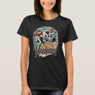 Camiseta YEEHAW Serape de Estampa de Vaca Leopardo Rodeio
