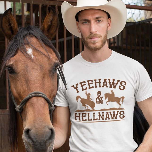 Camiseta Yeehaws E Hellnaws (cowboy shirt)