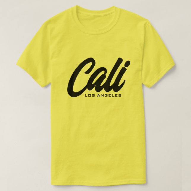 Camiseta Yellow Cali Los Angeles script typografia t shirt (Frente do Design)