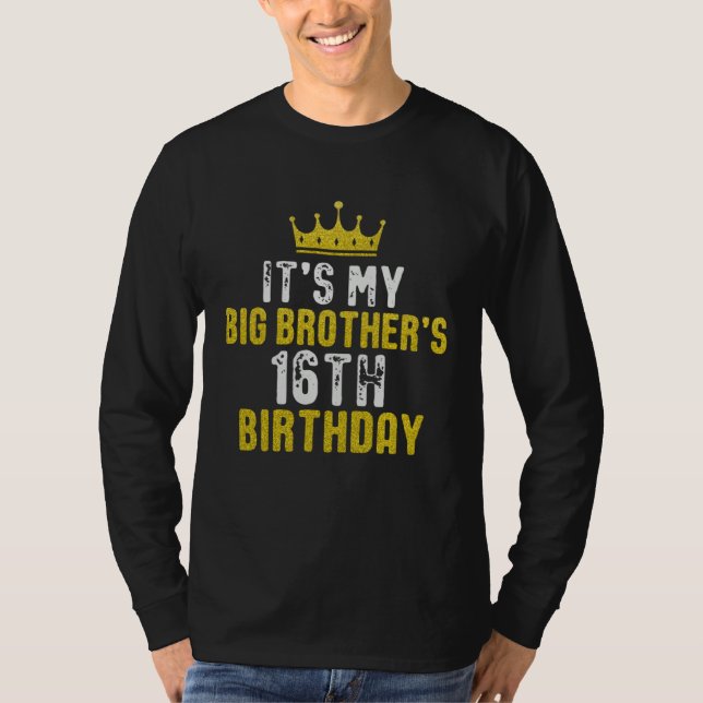 Camiseta Yellow Crown 16th Bday For Brother From Sister Bro (Frente)