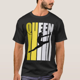 Camiseta Yellow Dance Queen Girls Aniversário Competição Co