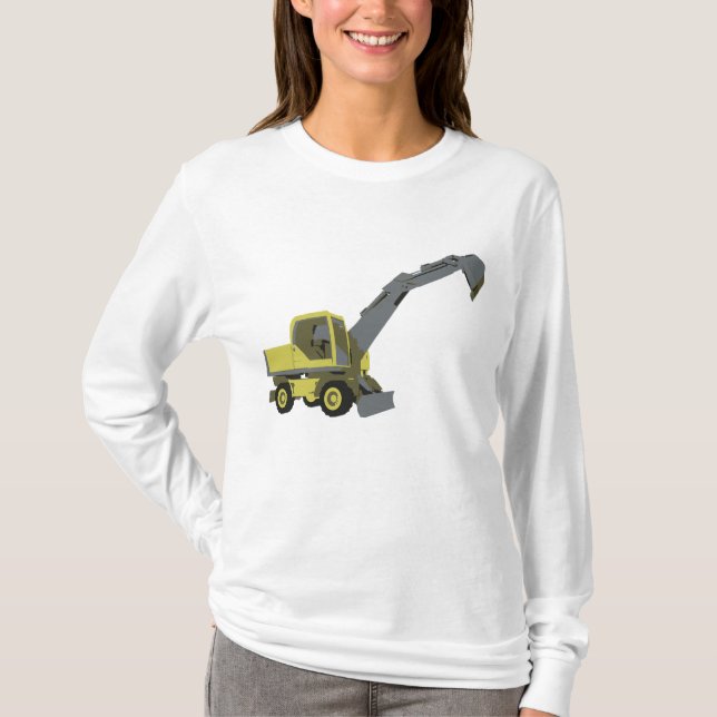 Camiseta Yellow Excavator Construction Machinery (Frente)