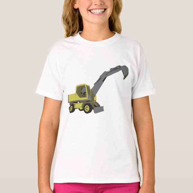 Camiseta Yellow Excavator Construction Machinery (Frente)