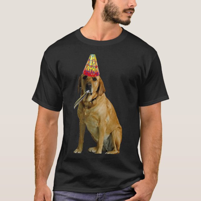 Camiseta Yellow Labrador Retriever Birthday (Frente)