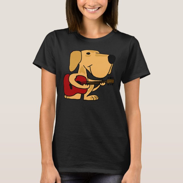 Camiseta Yellow Labrador Retriever Tocando Violão (Frente)