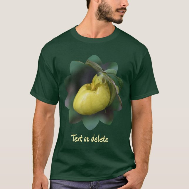 Camiseta Yellow Lady Slipper Orchid Flower Personalized (Frente)