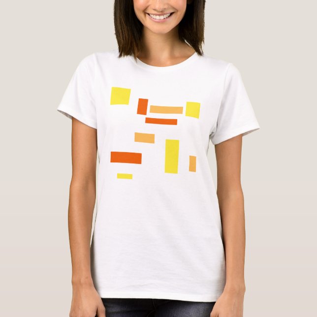 Camiseta Yellow Orange Boxes Abstrato (Frente)