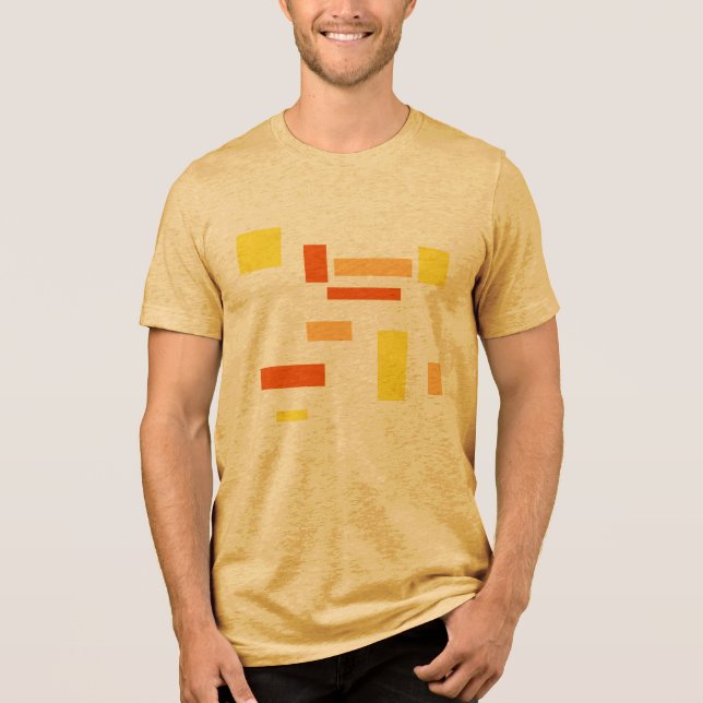 Camiseta Yellow Orange Boxes Abstrato (Frente)
