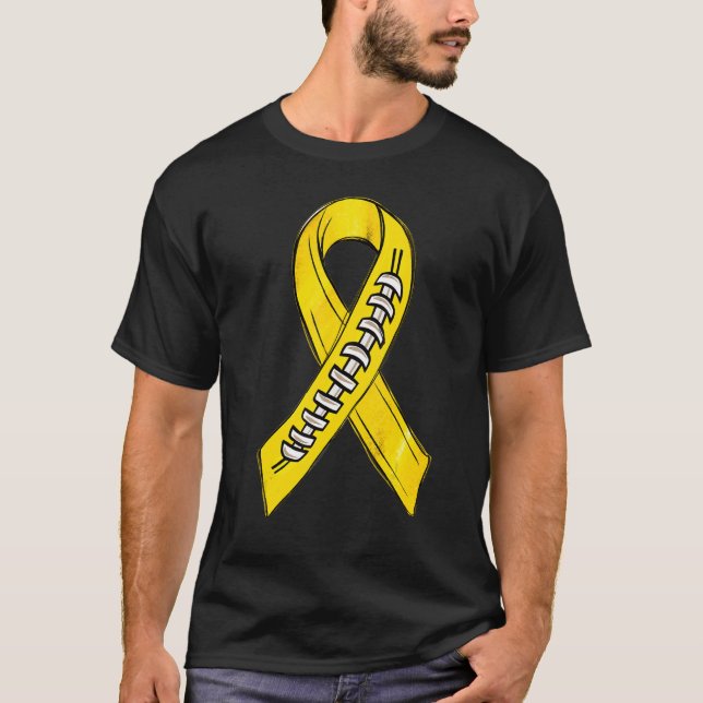 Camiseta Yellow Ribbon Spina Bifida Awareness Month Footbal (Frente)