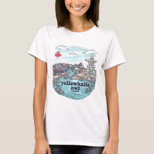 Camiseta Yellowknife NWT Canadá Céu Pastel Fofo