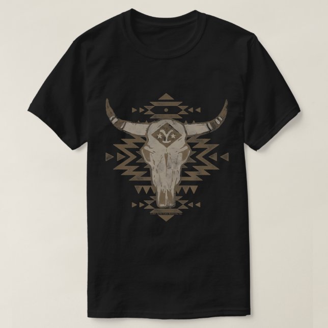 Camiseta Yellowstone Artsy Cattle Skull T Shirt (Frente do Design)
